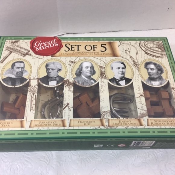 Professor Puzzle Great Minds Set of 5 Puzzle Compendium - Great Brain Games - Picture 2 of 6